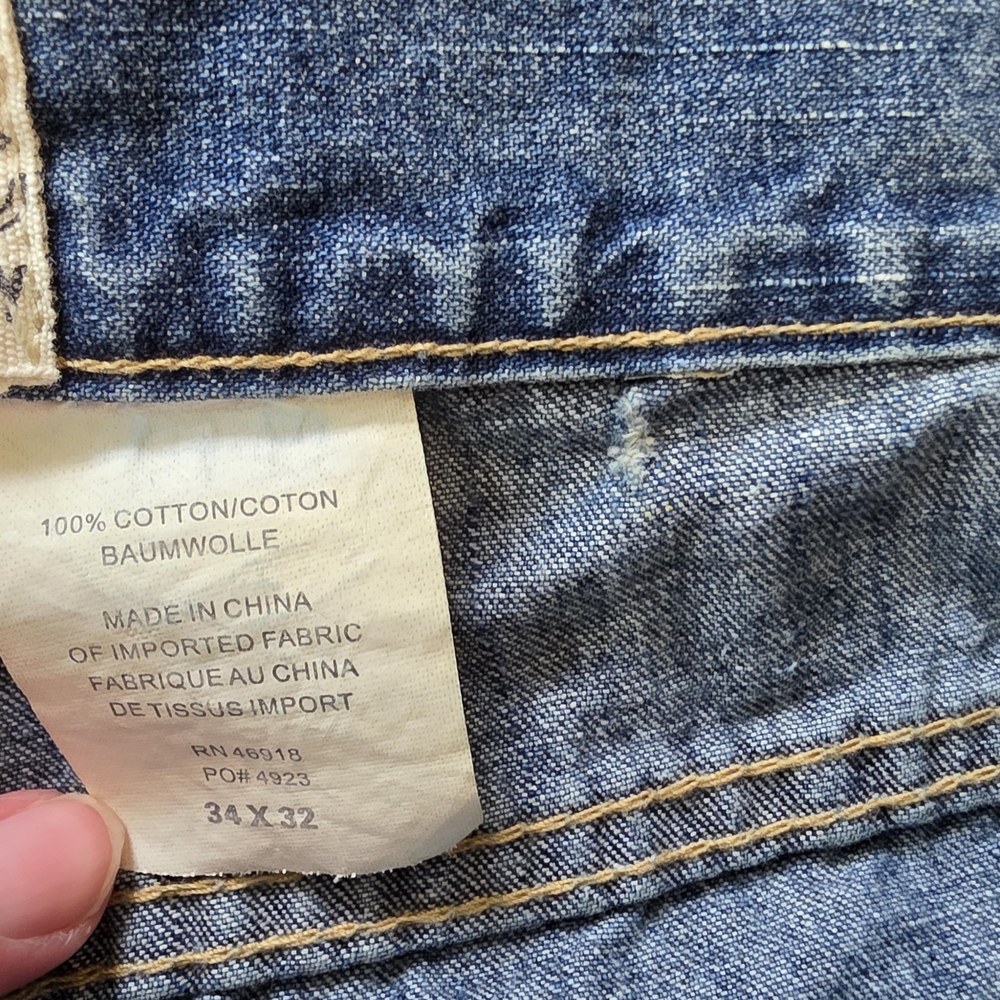 Vintage 100% Cotton Classic Men's Blue Straight-Leg Jeans - Picture 4 of 5
